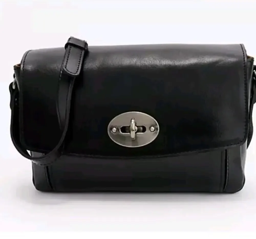 Patricia Nash Gradina Flap Leather Crossbody Black Bag A628413